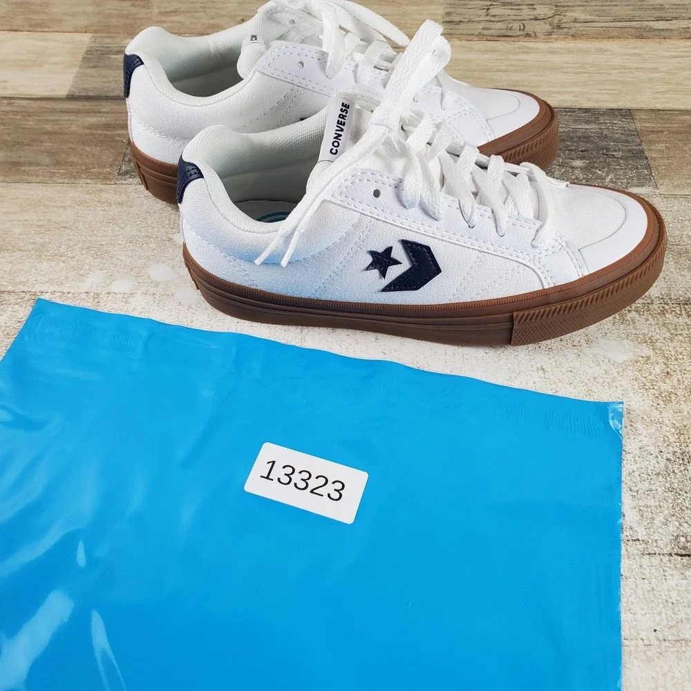 Converse Sport Shoes Womens Sz 5.5 Running White Navy Gum Lace Up Sneakers